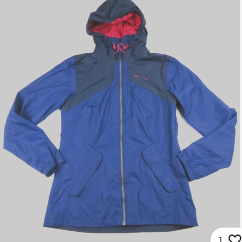 Women's Blue and Pink Hooded Jacket